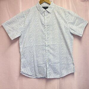 Beverly Hills Polo Club Short Sleeve Collared Button-Up Shirt Men Large White